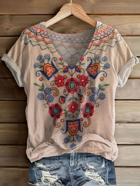 Women's Fashion Printed Short-sleeved T-shirt