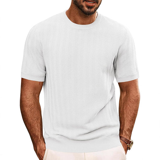 Men's Summer Hollow Breathable Sweater Solid Color T-shirt