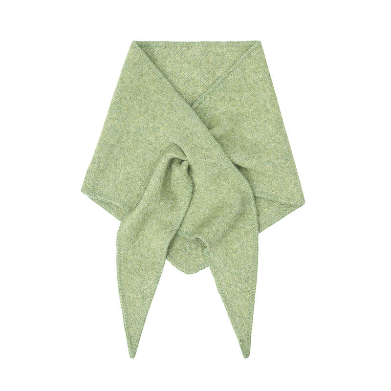 New Korean Style Wool Knitted Triangle Shawl Scarf