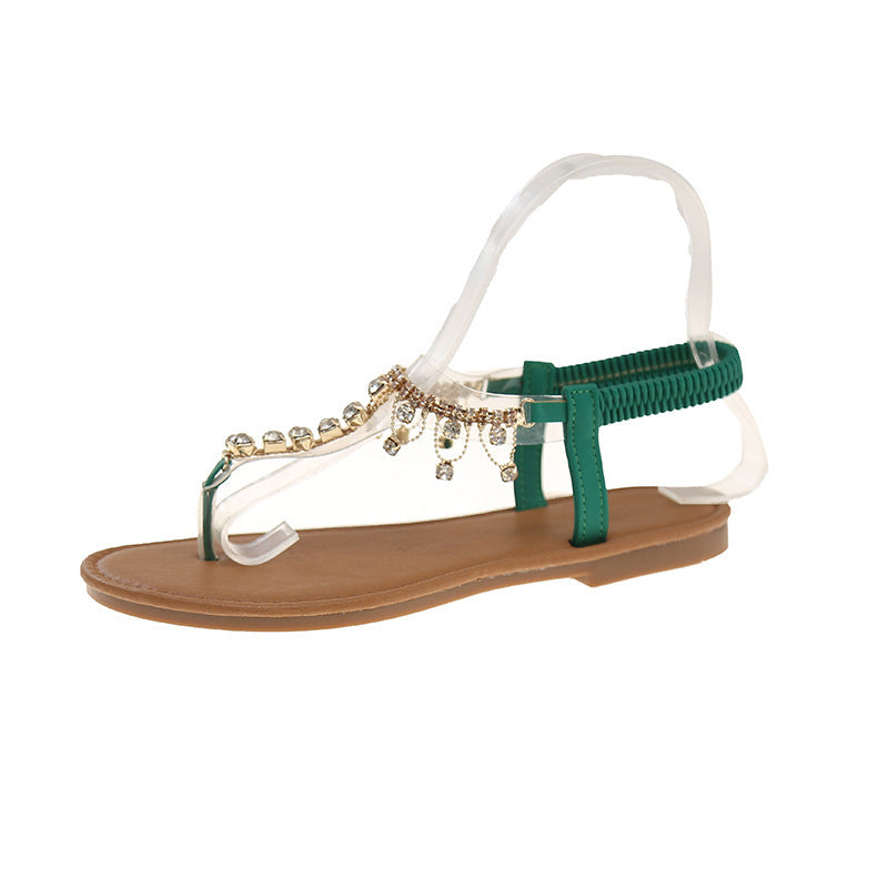 Sandali Donna con Maxi Strass Punta Tonda – 3 Colori