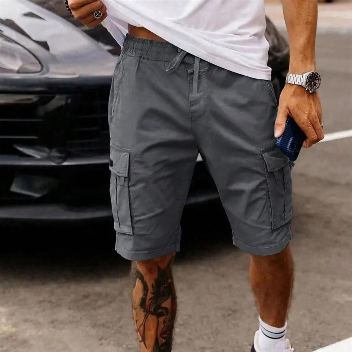 Shorts Uomo Workwear Estivi – Pantaloncini Dritti Casual Americani