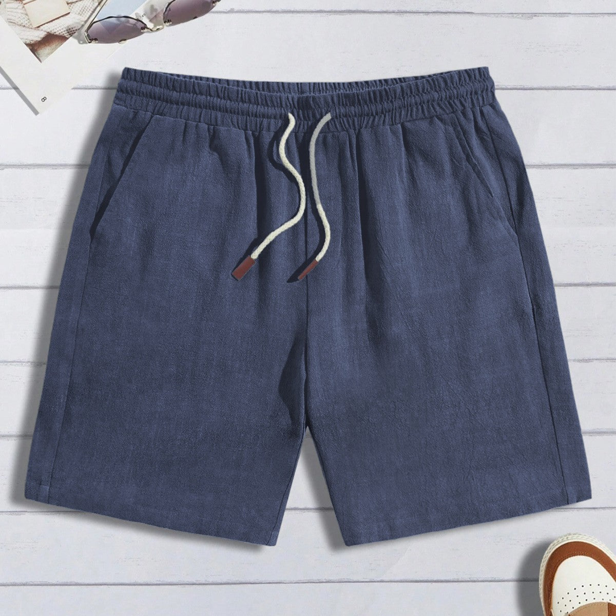 Shorts di lino sottili, pantaloncini casual