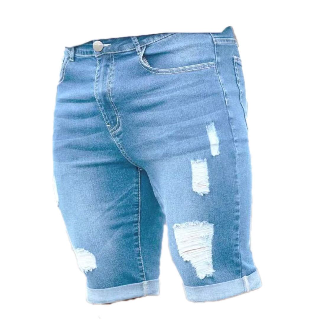 Look Giovane e Trendy: Shorts Uomo Denim Estivi a Multi-fori, Comfort e Stile