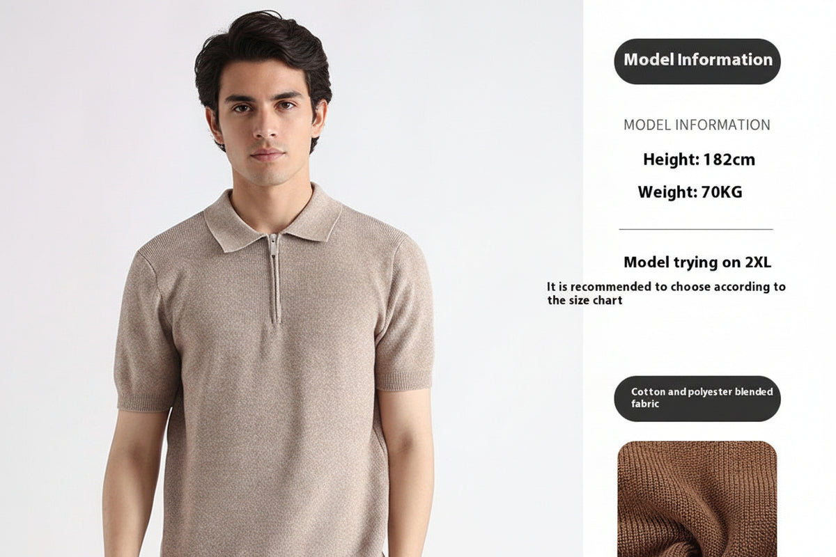 T-Shirt Polo Uomo Manica Corta in Ice Silk – 5 Colori