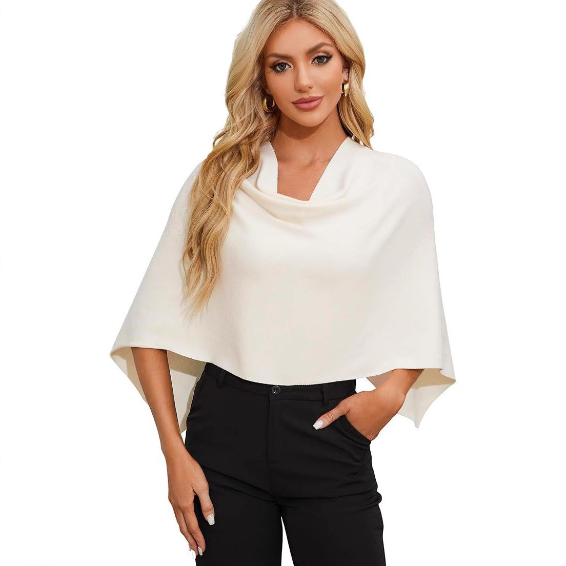 Women's Cloak Short All-match Soft Knitted Shawl Scarf Top