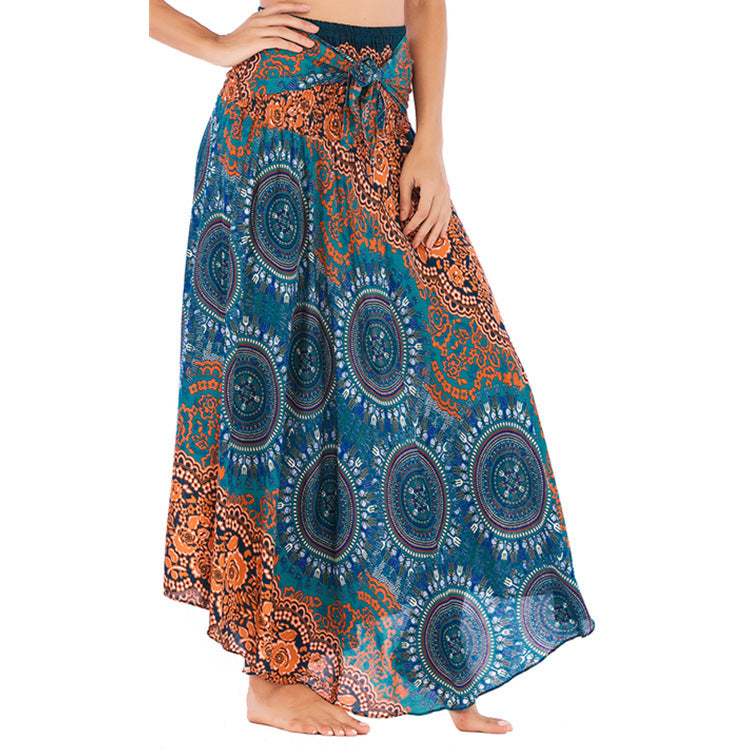 Casual Half-length Beach Vacation Two-way Large Swing Skirt