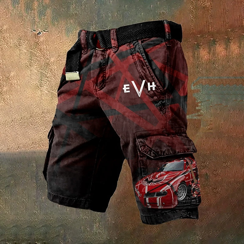 Pantaloncini Uomo con Stampa 3D Digitale – Shorts Estivi in Poliestere con Zip, Moda Streetwear