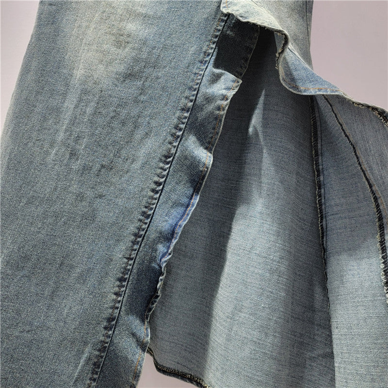 Women's American-style Retro Irregular Denim Skirt