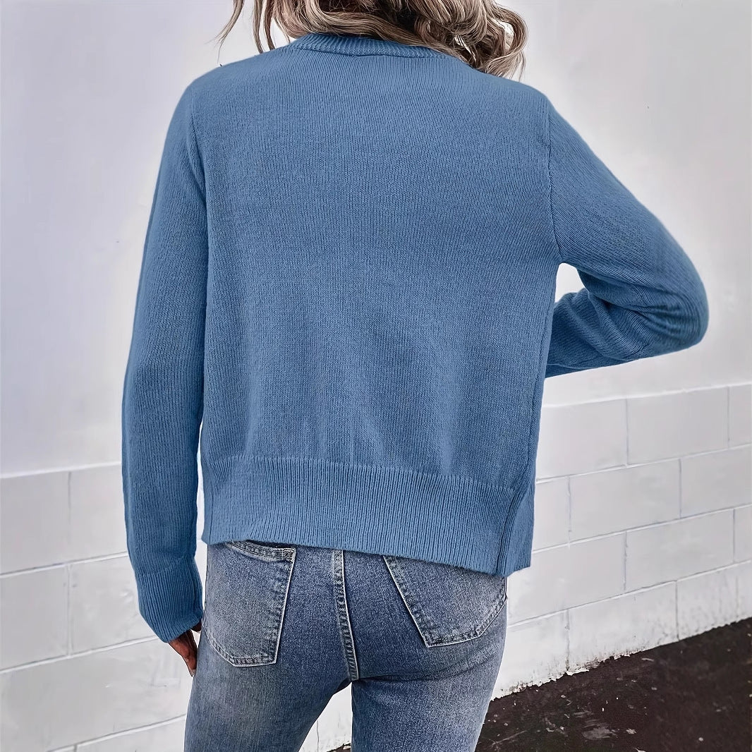 Autumn And Winter Women's Cardigan Sweater V-neck