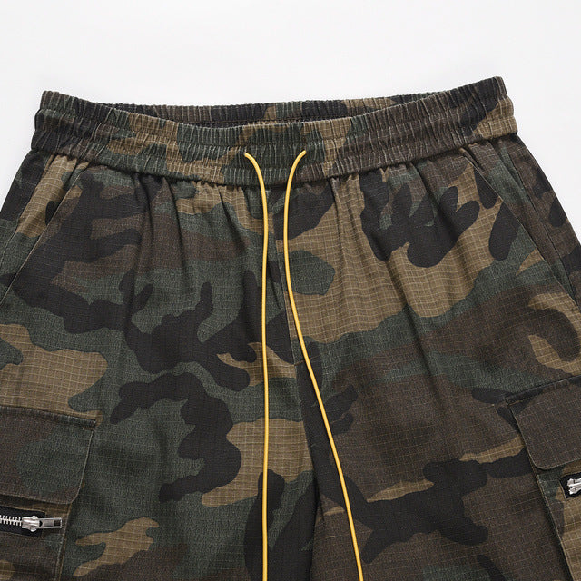 Pantaloncini Cargo Uomo Camouflage – Shorts Workwear Multitasche in Cotone, Larghi e Resistenti