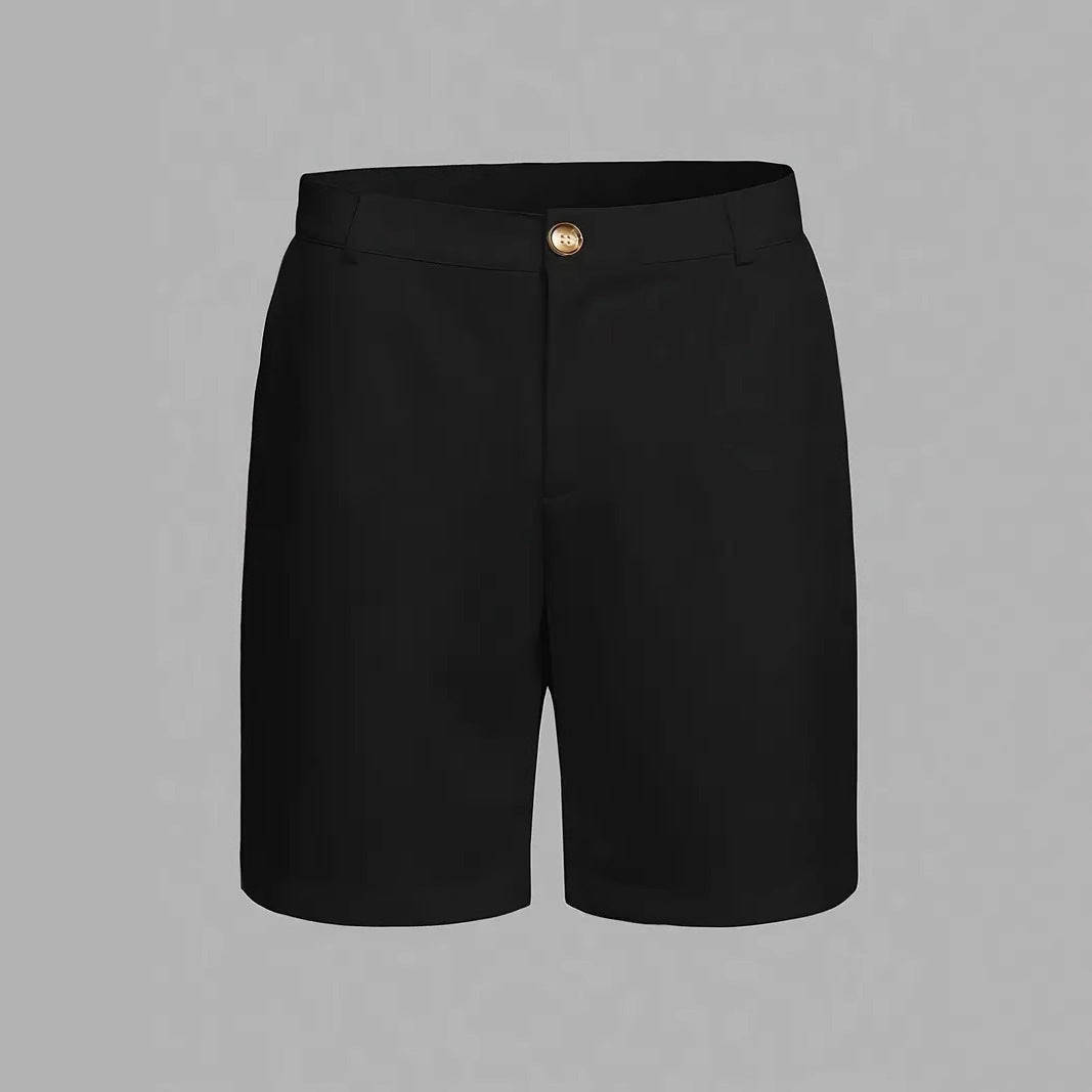 Men's Casual Sports Shorts – Pantaloncini Coreani a Gamba Dritta, Colori Solidi