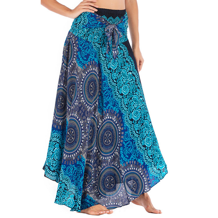 Casual Half-length Beach Vacation Two-way Large Swing Skirt