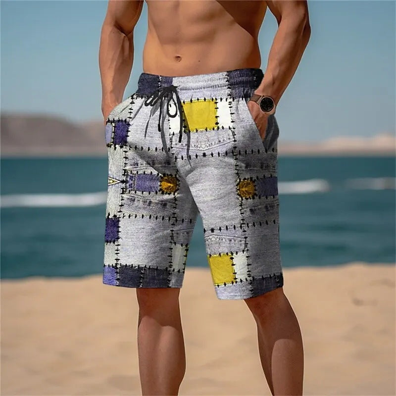 Pantaloncini Uomo a Quadri 3D – Shorts Estivi in Mesh, Leggeri e alla Moda