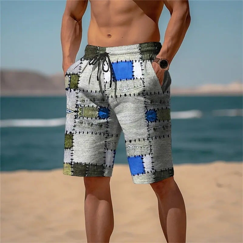 Pantaloncini Uomo a Quadri 3D – Shorts Estivi in Mesh, Leggeri e alla Moda
