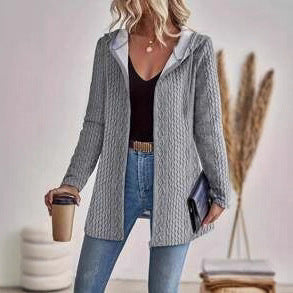 Casual Loose-fitting Women's Hoodie With Drawstrings Jacket Coat