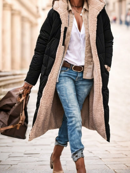 A Plain-colored Cotton-padded Jacket For Ladies