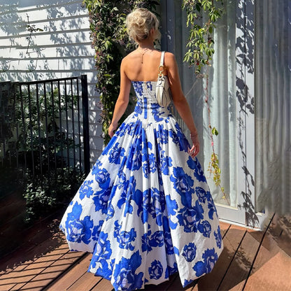 Casual Tube Top Printed Dress