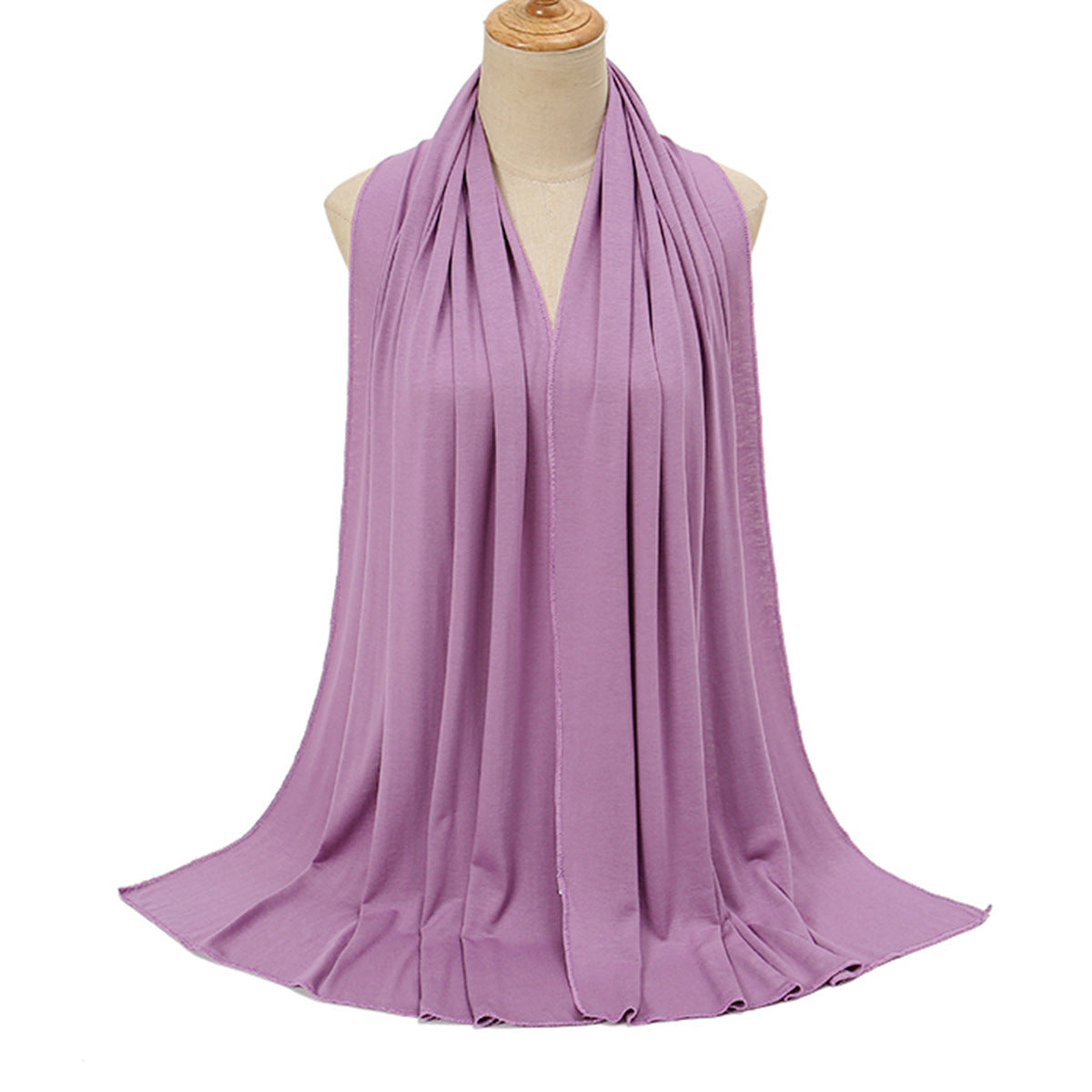 Pure Color Mercerized Cotton Headscarf Warm Shawl