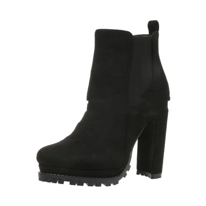 European And American Foreign Trade Plus Size Low-cut Women's High Heels Leather Boots