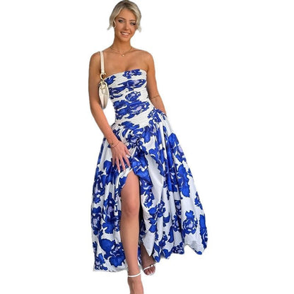 Casual Tube Top Printed Dress