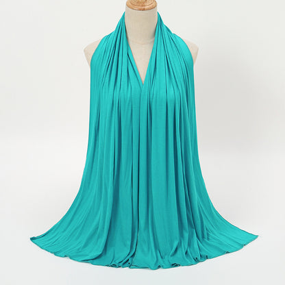 Pure Color Mercerized Cotton Headscarf Warm Shawl
