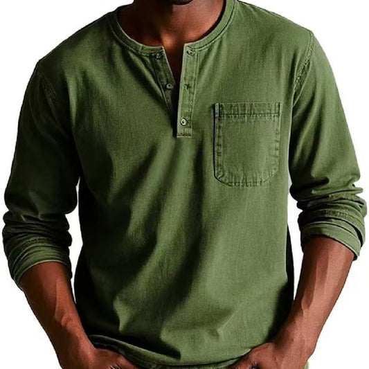 Men's Autumn And Winter Round Neck T-shirt Slim Fit Top