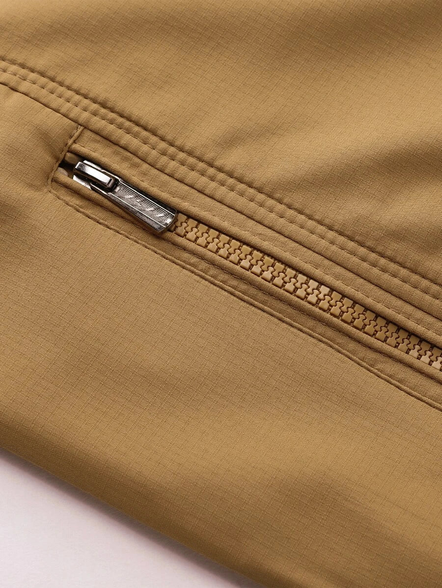 Primavera Autunno ✅Casual Solid Fashion Slim Bomber Blu,Grigio,Khaki