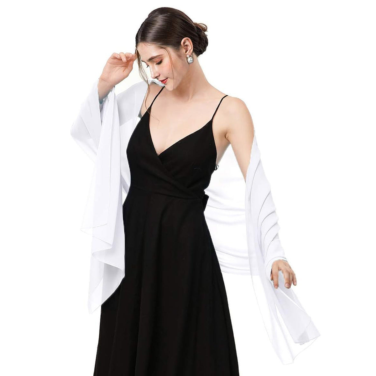 Long Thin Chiffon Shawl Scarf Dual-use