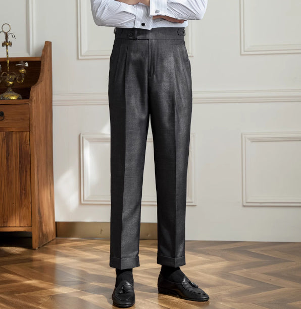 Retro Italian Wool Blended Lightweight Casual Suit Pants