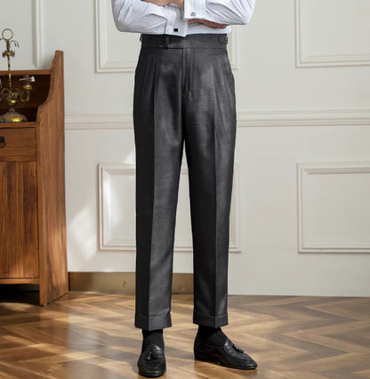 Retro Italian Wool Blended Lightweight Casual Suit Pants