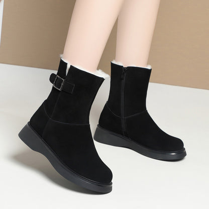 Fashion Velvet Padded Thick Snow Boots Women
