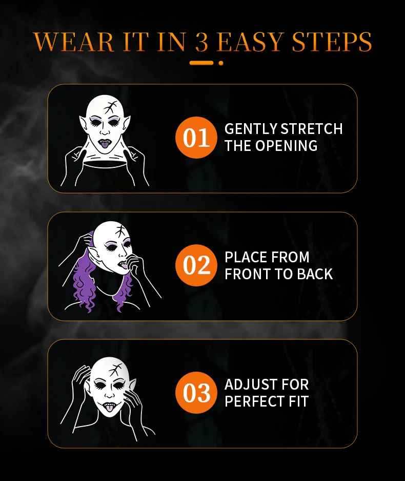 🔥Maschera Teschio Nero Lattice Horror Halloween Carnevale Cosplay