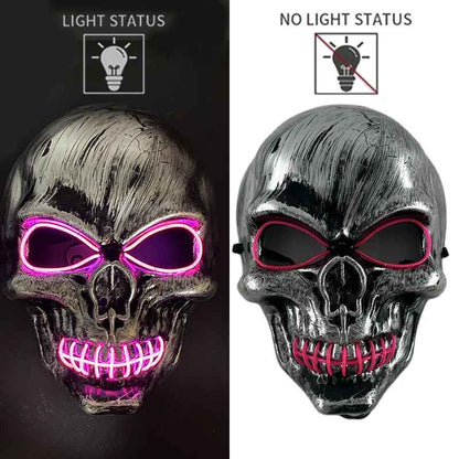 💀 Maschera Teschio 3D Evil & LED Glow – Halloween, Cosplay & Night Club