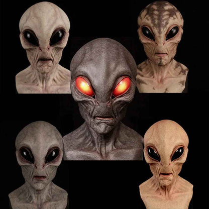 👽 MASCHERA ALIENO UFO TESCHIO HALLOWEEN COSPLAY IN SILICA GEL