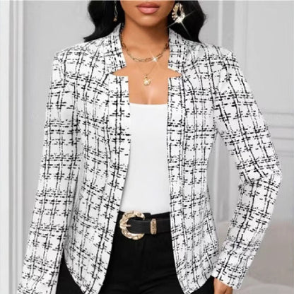 Women's Fashion Graceful Personality Plaid Coat