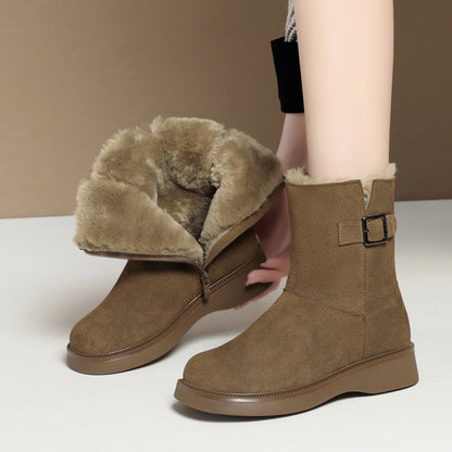 Fashion Velvet Padded Thick Snow Boots Women