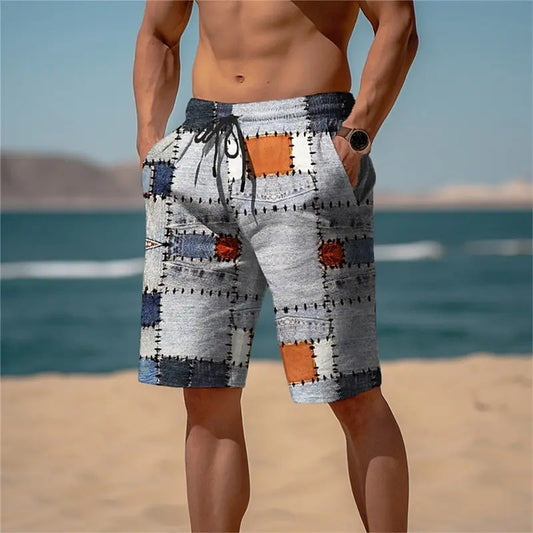 Pantaloncini Uomo a Quadri 3D – Shorts Estivi in Mesh, Leggeri e alla Moda