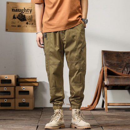 Men's New American Retro Overalls Hong Kong Style Trendy Brand Leisure Tappered Harem Pants