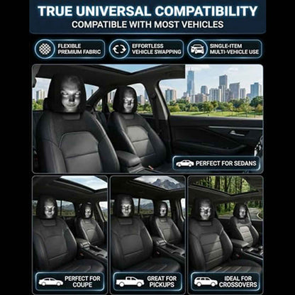 2/4/6 Pezzi Copri Poggiatesta AutoHorror Halloween, Universali, Traspiranti ed Elastici