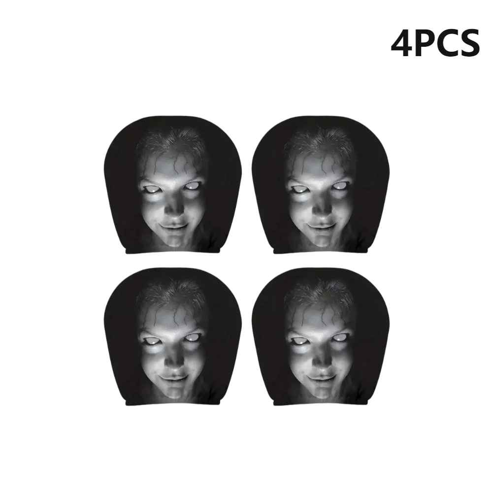 2/4/6 Pezzi Copri Poggiatesta AutoHorror Halloween, Universali, Traspiranti ed Elastici