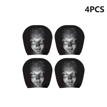 2/4/6 Pezzi Copri Poggiatesta AutoHorror Halloween, Universali, Traspiranti ed Elastici