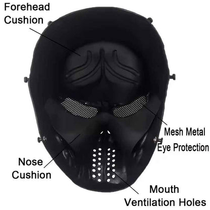 ⚔️ Maschera da Guerriero Teschio in Metallo – Cosplay, Feste Horror