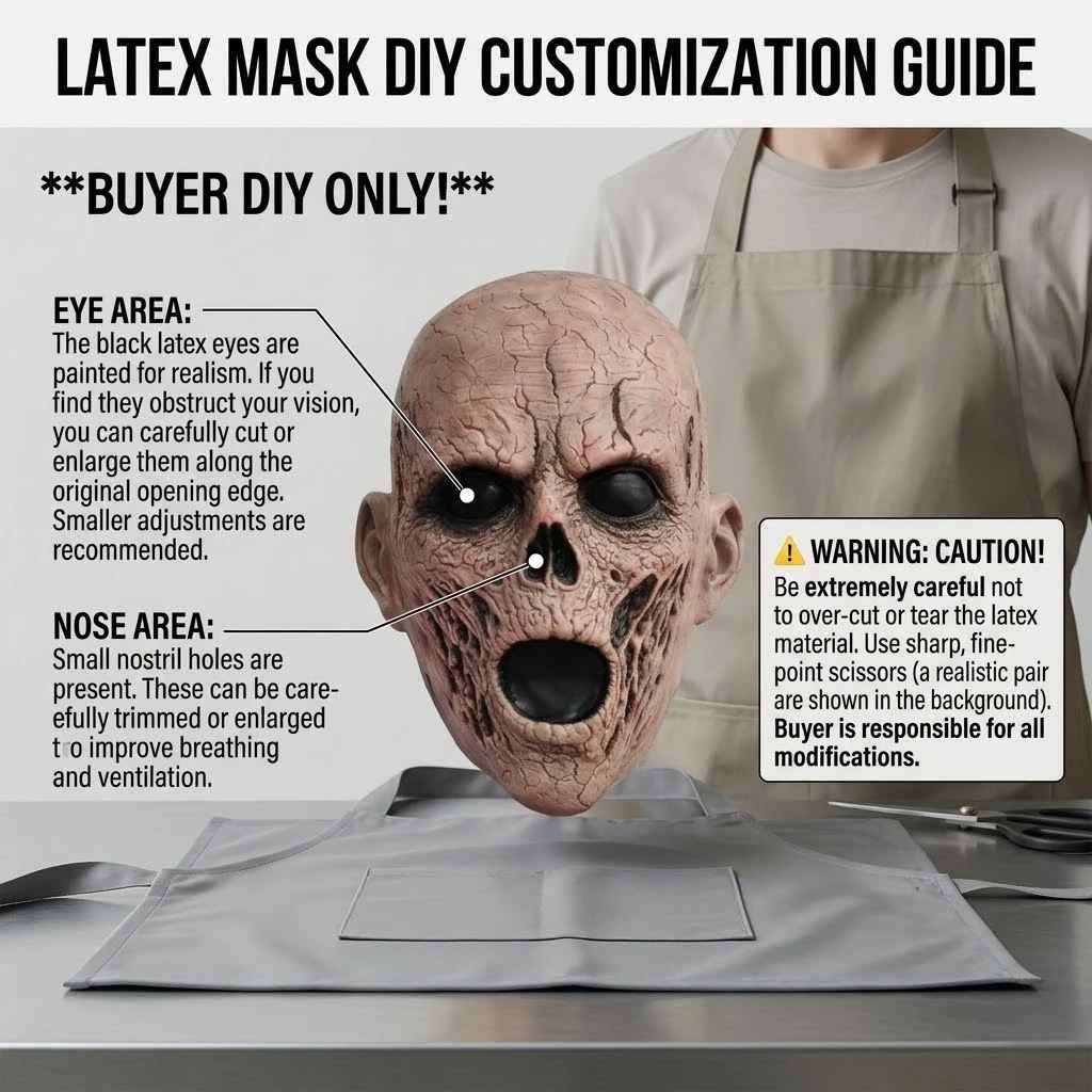 🧟♂️ Maschera Realistica da Zombie in Lattice  Full Face