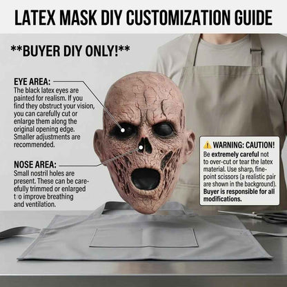 🧟♂️ Maschera Realistica da Zombie in Lattice  Full Face