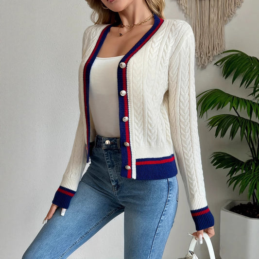 Button Cardigan Elegant Knitted Cardigan Sweater