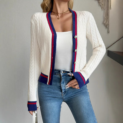 Button Cardigan Elegant Knitted Cardigan Sweater