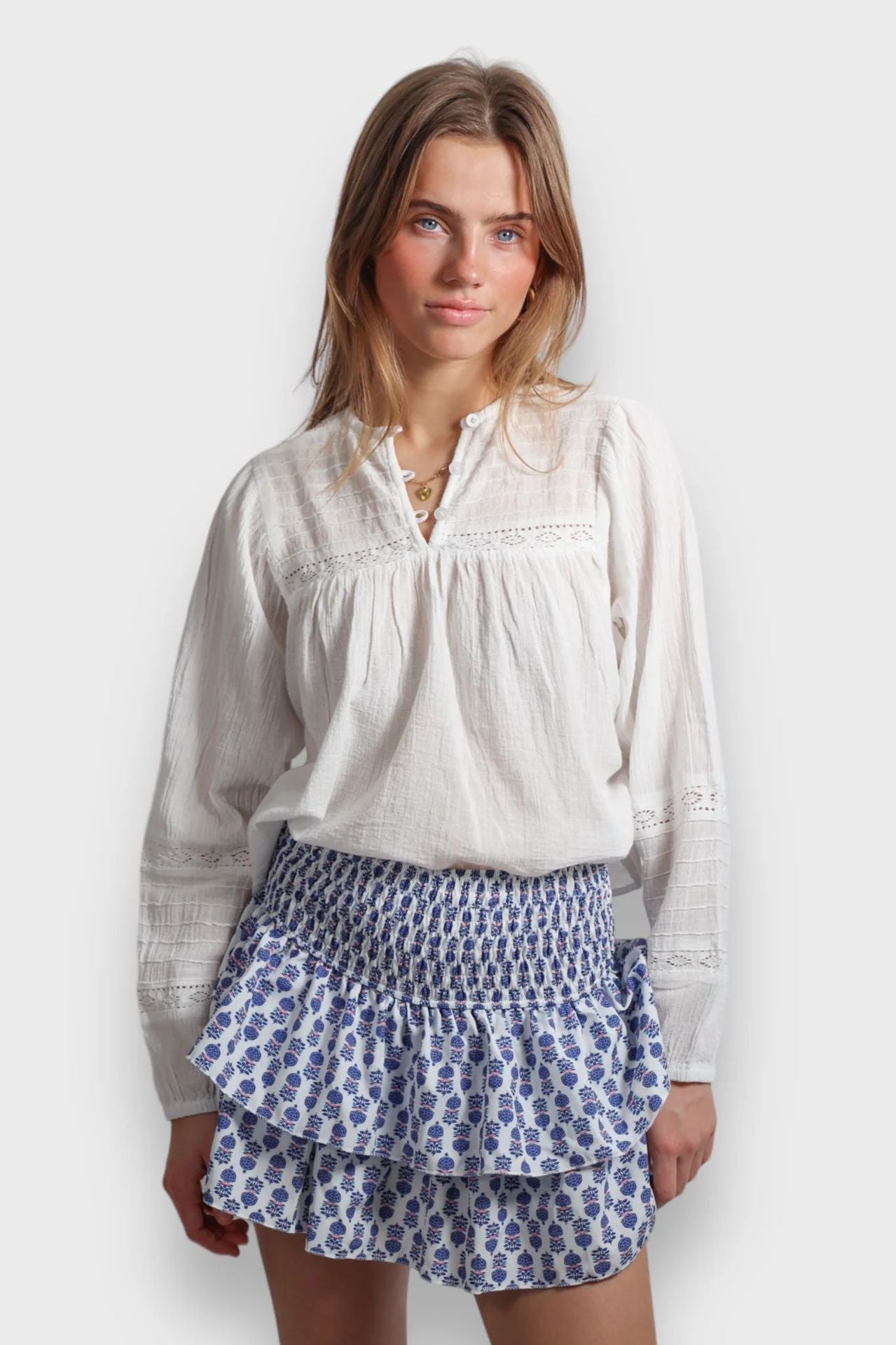 New Skirt Casual Smocking Cake Stripe Printing