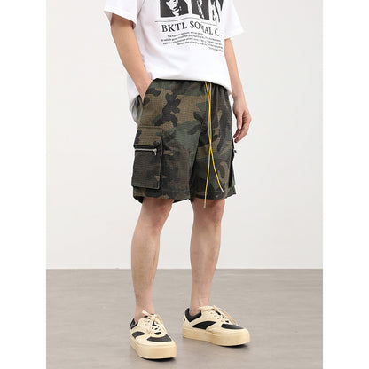 Pantaloncini Uomo Cargo Multitasche – Stile Workwear Americano, Camouflage, Leggeri e Resistenti