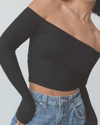 Long-sleeved Women's Off-shoulder Clothing