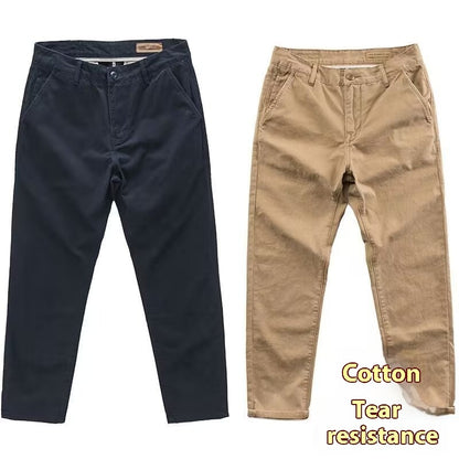 Micro Elastic High Density Casual Men's Slim Washed Trendy Pants